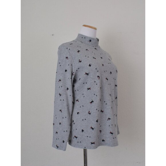 Christmas Cat Mock Neck shirt size L - Picture 4 of 10